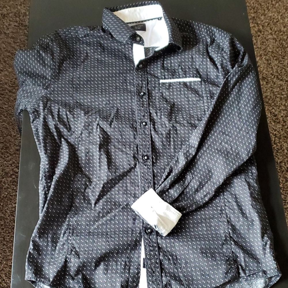 Mens 7diamonds Dress Button Up Small